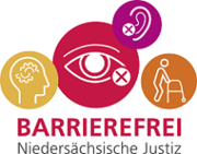 Logo: Barrierefrei - Niedersäschsische Justiz (zu den Informationen zur Barrierefreiheit)