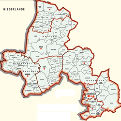 Karte des Kreises Osnabrück (zum Artikel Zuständigkeit)